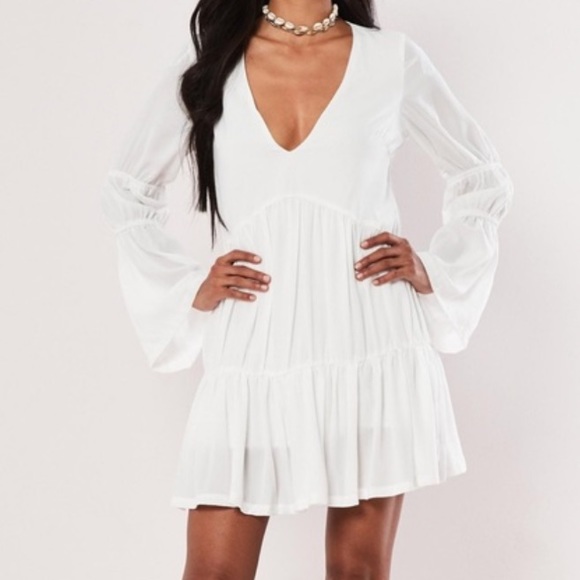 NWT Missguided Tiered Smock Dress - Picture 1 of 6